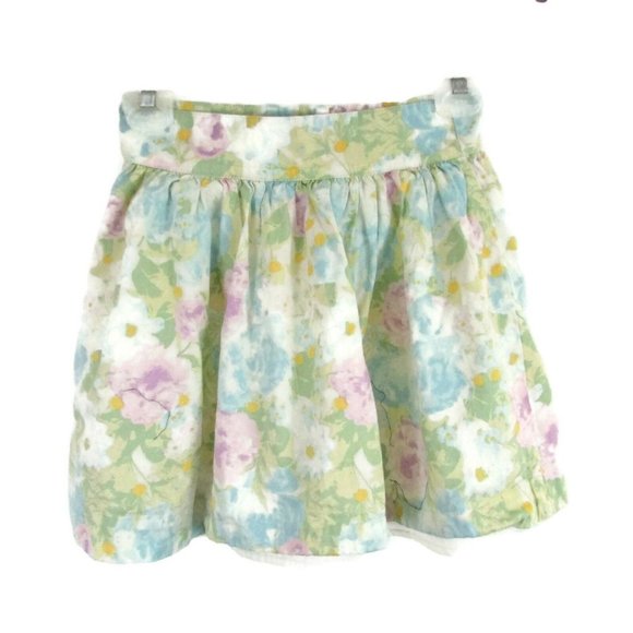 Divided HM Women's Mini Skirt Size 4 Lined Floral Buttons #731 - Picture 2 of 5